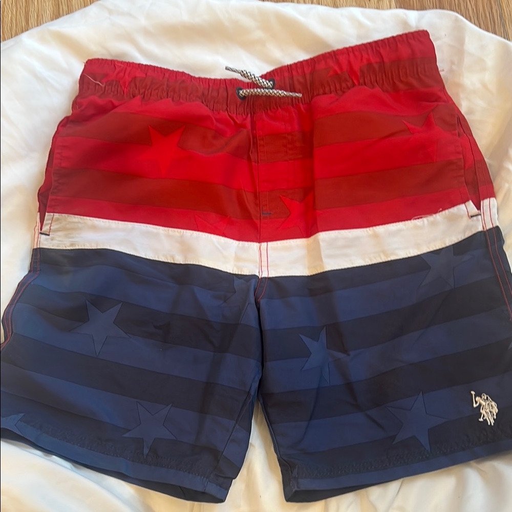 Red, White, and Blue Star Swim Shorts